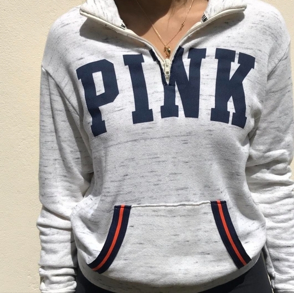 Pink VS French Terry Pull over Speckled Cozy Soft Lightweight Sweatshirt Size M - Picture 1 of 10